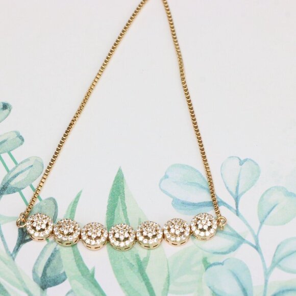 Elegant Rose Gold A-Bracelet with Sparkling Round Diamond Accents, XPAB0613 - Picture 2 of 12